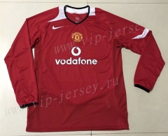 2004-2006 Retro Edition Manchester United Home Red Thailand LS Soccer Jersey AAA-SL