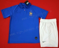 100th Anniversary Edition France Home Blue Without Logo Soccer Uniform