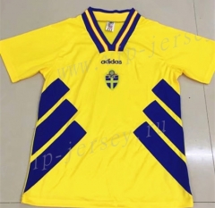 Retro Version 1994 Sweden Home Yellow Thailand Soccer Jersey AAA