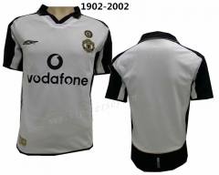 Retro Version 1992-2002 Manchester United Centennial Classic White Thailand Soccer Jersey AAA