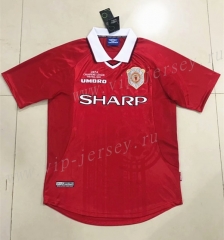 Retro Version 1999 Manchester United Home Red Thailand Soccer Jersey AAA-510