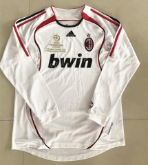 Retro Version 2006 AC Milan Away White LS Thailand Soccer Jersey AAA-510