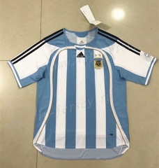 Retro Version 2006 Argentina Home Blue and White Thailand Soccer Jersey AAA-510