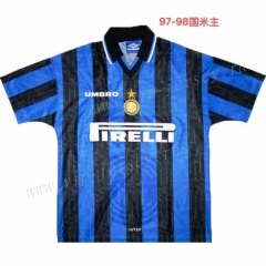 Retro Version 1997-1998 Inter Milan Home Blue&Black Thailand Soccer Jersey AAA-811