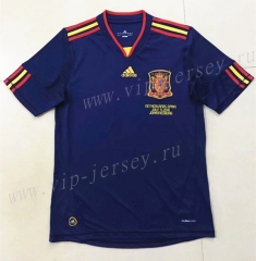 Retro Version 2010 Spain Away Royal Blue Thailand Soccer Jersey AAA-510