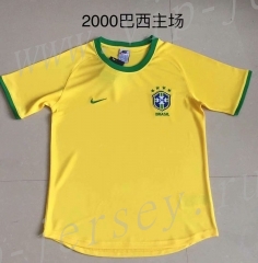 Retro Version 2000 Brazil Home Yellow Thailand Soccer Jersey AAA-DG