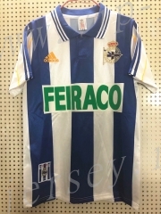 Retro Version 1999-2000 Deportivo La Coruña Home Blue&White Thailand Soccer Jersey AAA-811