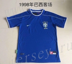 Retro Version 1998 Brazil Away Blue Thailand Soccer Jersey AAA-AY