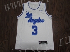 Latin Edition Los Angeles Lakers White #3 NBA Jersey