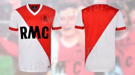 Retro Version 1977-1982 Monaco Home Red & White Thailand Soccer Jersey AAA-503
