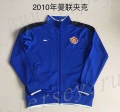 Retro Version 2010 Manchester United Camouflage Blue Thailand Soccer Jacket -AY