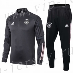 2020 European Cup Germany Dark Gray Thailand Soccer Tracksuit-411