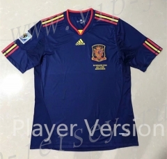 Retro Version 2010 World Cup Spain Blue Thailand Soccer Jersey AAA Player Version-SL