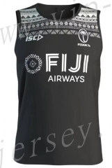 2020 Fiji Black Vest Rugby Shirt