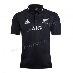 2020 All Blacks Black Thailand Polo Rugby Shirt