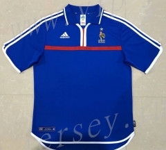 Retro Version 2000 Season France European Cup Champion Blue Thailand Soccer Jersey AAA-510