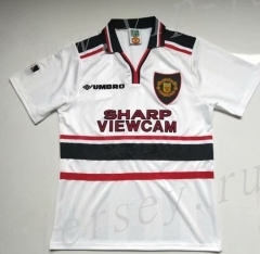 Retro Version 1998 Manchester United White Thailand Soccer jersey AAA-912