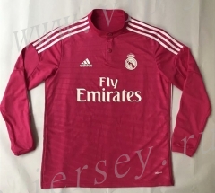 Retro Version 2014-2015 Real Madrid Away Pink LS Thailand Soccer Jersey AAA-SL