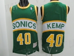Retro Version Seattle Supersonics Kemp Green #40 NBA Jersey