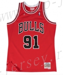 Mitchell&Ness Chicago Bulls Red #91 NBA Jersey