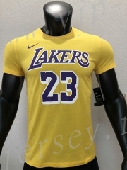 Los Angeles Lakers NBA Yellow #23 Cotton T Jersey