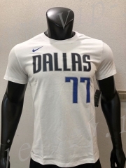 Dallas Mavericks NBA White #77 Cotton T Jersey