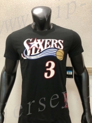 Philadelphia 76ers NBA Black #3 Cotton T Jersey