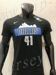 Dallas Mavericks NBA Black #41 Cotton T Jersey