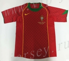 Retro Version 2004 Portugal Home Red Thailand Soccer Jersey AAA-912