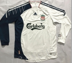 Retro Version 2006-2007 Liverpool Away White LS Thailand Soccer Jersey AAA-510