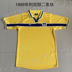 Retro Version 1999 Leeds United 2nd Away Yellow Thailand Soccer Jersey AAA-AY