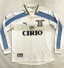 Retro Version 2000-2001 Lazio Away White LS Thailand Soccer Jersey AAA-905