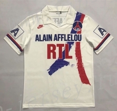 Retro Version 1990-1992 Paris SG White Thailand Soccer Jersey AAA