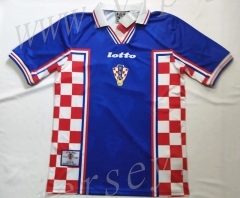 Retro Version 1998 Croatia Red&Blue Thailand Soccer Jersey AAA-912
