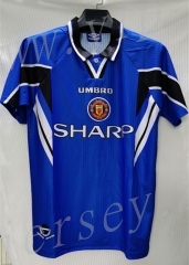 Retro Version 1996-1997 Manchester United Away Blue Thailand Soccer Jersey AAA