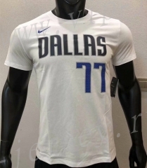 Dallas Mavericks NBA White #77 Cotton T Jersey
