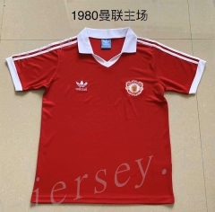 Retro Version 1980 Manchester United Home Red Thailand Soccer Jersey AAA-AY