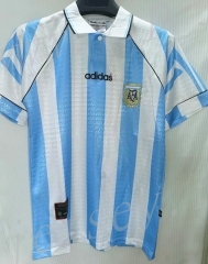 Retro Version 1996 Argentina Home Blue&White Thailand Soccer Jersey AAA