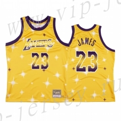 Starry Edition Los Angeles Lakers Yellow #23 James NBA Jersey