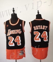 Retro Version Los Angeles Lakers Black&Orange #24 NBA Jersey
