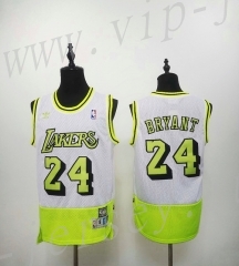 Retro Version Los Angeles Lakers White&Green #24 NBA Jersey