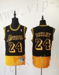Retro Version Los Angeles Lakers Black&Yellow #24 NBA Jersey