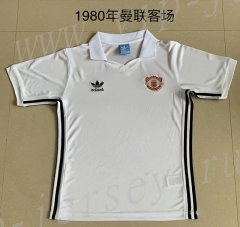Retro Version 1980 Manchester United Away White Thailand Soccer Jersey AAA-AY