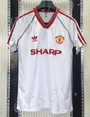 Retro Version 1988 Manchester United Away White Thailand Soccer Jersey AAA-C1046