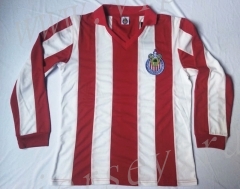 Retro Version 60 Deportivo Guadalajara Home Red&White Thailand LS Soccer Jersey AAA-912