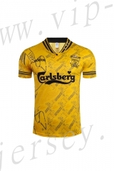 Retro Version 94-96 Liverpool 2nd Away Yellow Thailand Soccer Jersey AAA-710