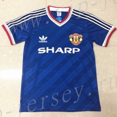 Retro Version 86-88 Manchester United Blue Thailand Soccer Jersey AAA-811