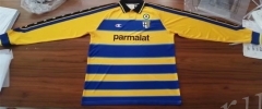 Retro Version 99-00 Parma Calcio 1913 Yellow&Blue LS Thailand Soccer Jersey AAA-811