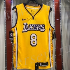 City Version Los Angeles Lakers Yellow #8 NBA Jersey-311