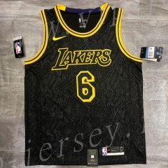Snakeskin Version Los Angeles Lakers Black #6 NBA Jersey-311